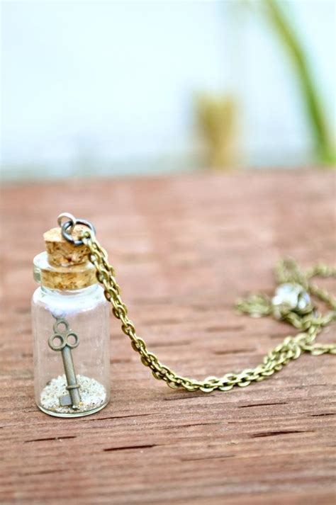 Glass Corked Necklace Key By Alovelypackage On Etsy 1500 Bottle