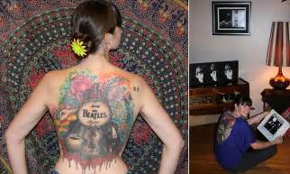 Beatles 50th Anniversary Fan Jenn Cormack Gets Giant Back Tattoo