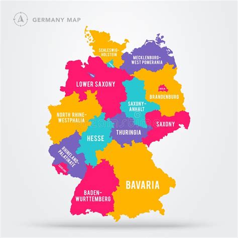 Karte Von Deutschland Mit Den Namen Von Ländern Und Von Hauptstädten