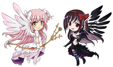 Ultimate Madoka And Devil Homura Chibi Ver By D Tomoyo On