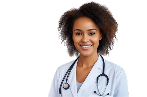 A Black Female Doctor Wearing A White Coat 27735608 Png