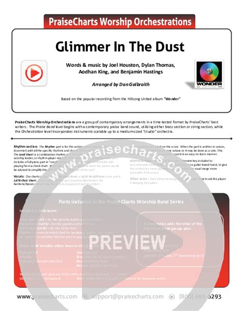 Glimmer In The Dust Orchestration Hillsong United Praisecharts
