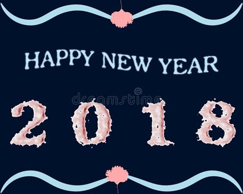 Happy New Year 2018 Abstract Decorated Greeting Plain Clean Vector