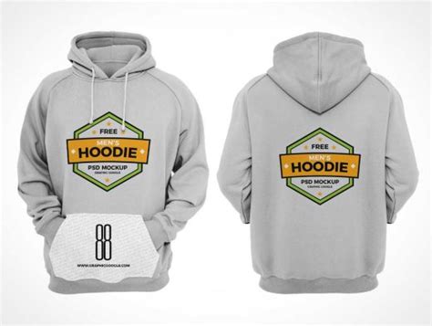 men s hoodie sweater front and back views psd mockup psd mockups