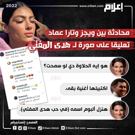 إعلام دوت كوم محادثة بين ويجز و تارا عماد تعليقا على صورة ل هدى المفتي