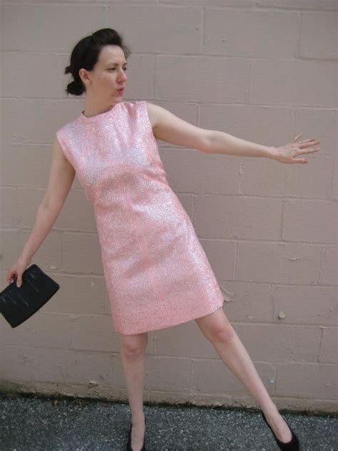 sale shimmery pink 1960s brocade shift dress etsy dresses shift dress dresses for work
