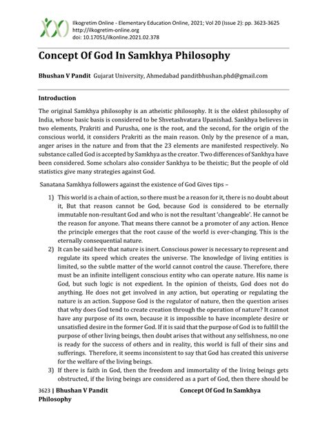 Pdf Concept Of God In Samkhya Philosophy 1