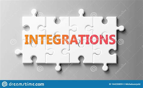 Integrations Complex Like A Puzzle Pictured As Word Integrations On A