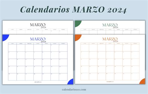 Calendarios Marzo 2024 ️ Para Imprimir Pdf