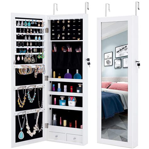 Buy Ssline Modern Led Jewelry Cabinet With Full Length Mirror Lockable