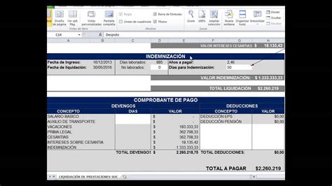 Formula Para Calcular Liquidacion Laboral En Excel Colombia Company