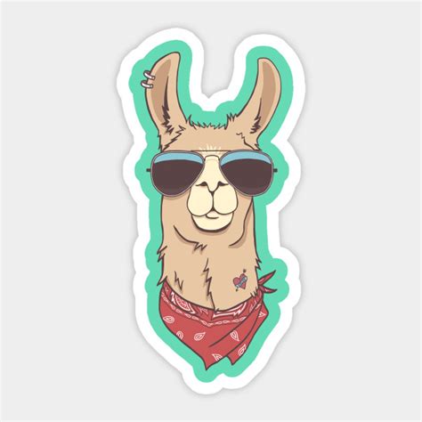 Hipster Llama Llama Sticker Teepublic Uk