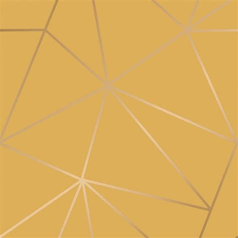 Zara Shimmer Metallic Geometric Wallpaper In Mustard And Gold I Love