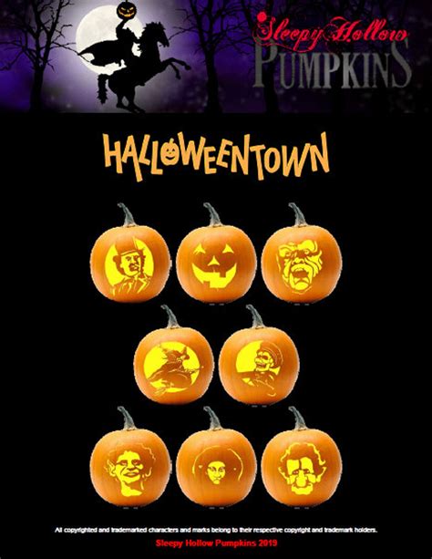 halloweentown pumpkin carving patterns printable pdf etsy hot sex picture