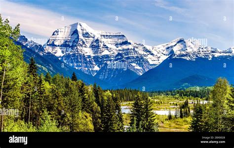 The Snow Capped Peak Of Mount Robson The Highest Peak In The Canadian