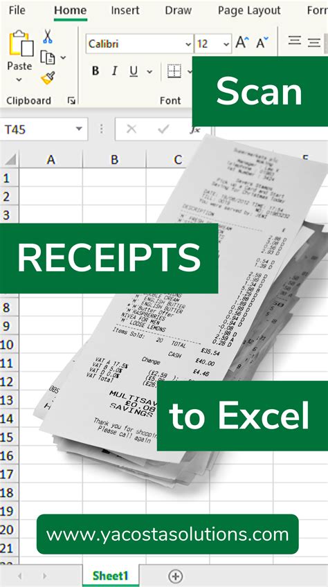 Step By Step Instructions Of How To Scan Receipts Into Excel Using The Data From Picture Tool On