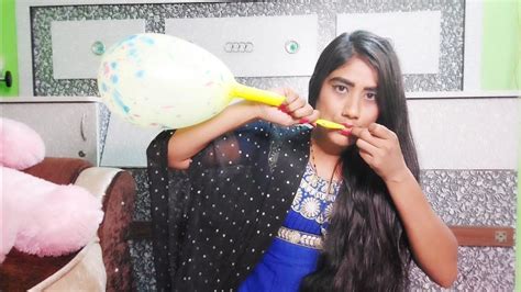 Blowing Long Indian Balloons By Me Full Video In English 😇 Royalkhushi