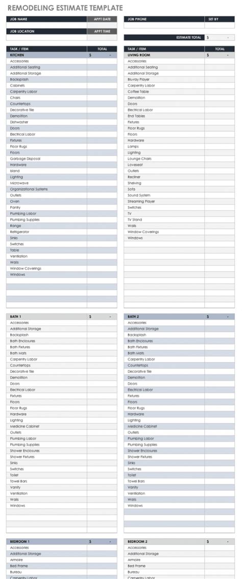 Editable Free Estimate Templates Smartsheet Flooring Bid Proposal