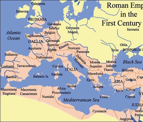 Map Of The Roman Empire And Its Provinces First Century Ad