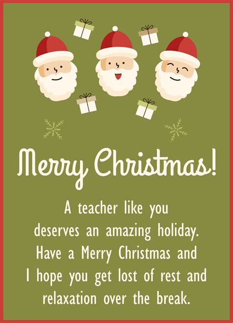 10 Best Printable Christmas Cards For Teachers Pdf For Free At Printablee