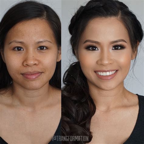 Wedding Makeup Pictures Before And After Wavy Haircut