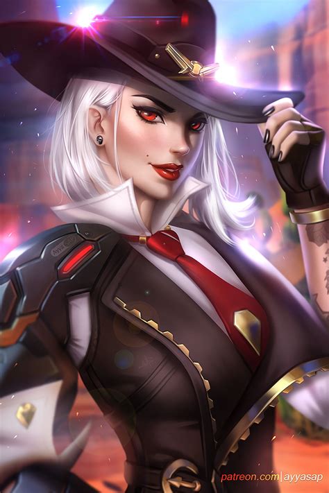 Overwatch Ashe Overwatch Red Eyes Cowboys Blonde