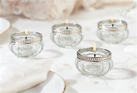 Glass Tea Light Votive Candle Holders Lebouquet Blanc