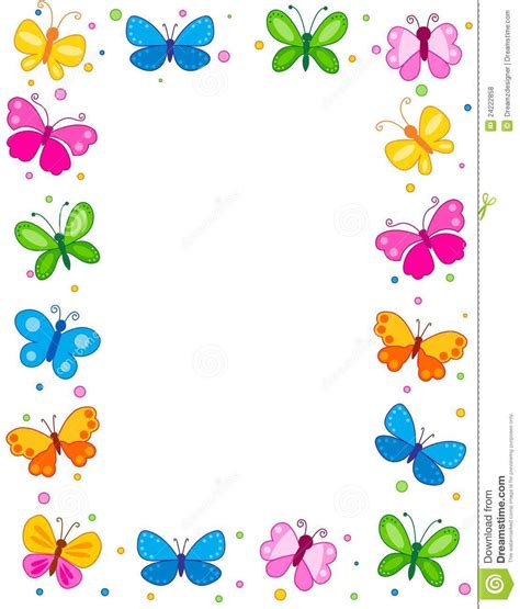 Colorful Butterfly Border For Children