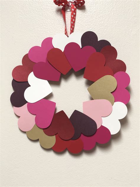 Paper Heart Wreath Valentines Day Wreath Paperpapers Blog