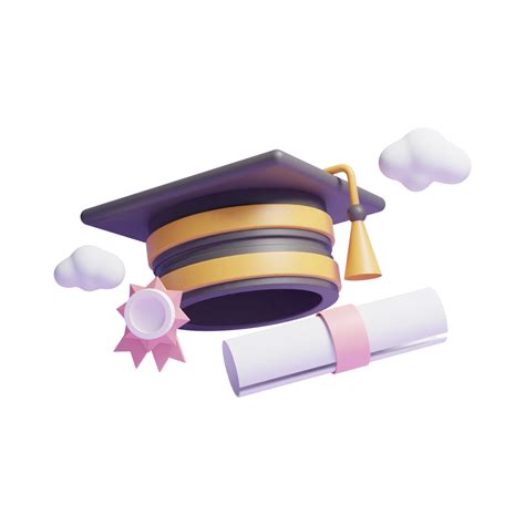 3d Graduation Of University Hat Cap Or Diploma Graduation Hat 3d Icon