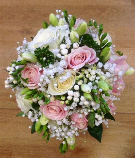 Fresh Bridal Posy Sweet Avalanche And Akito Roses With Freesia