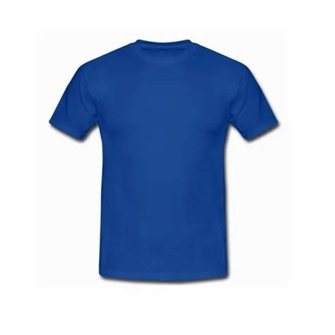 Cotton Round Royal Blue Plain T Shirt Packaging Type Packet At Rs 150