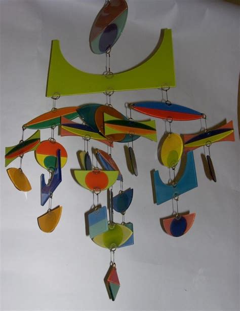 Unique Michael Higgins Fused Glass Mobile At 1stdibs