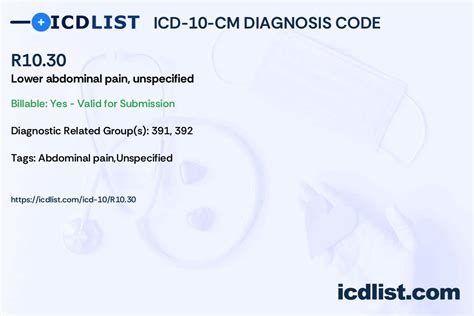 Icd Cm Diagnosis Code R Lower Abdominal Pain Unspecified
