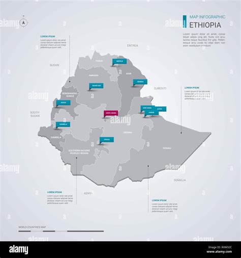 Ethiopia Vector Map With Infographic Elements Pointer Marks Editable