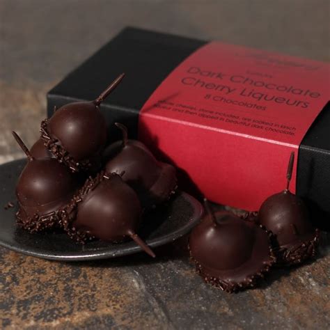 Luxury Dark Chocolate Cherry Liqueurs 8 Chocolates