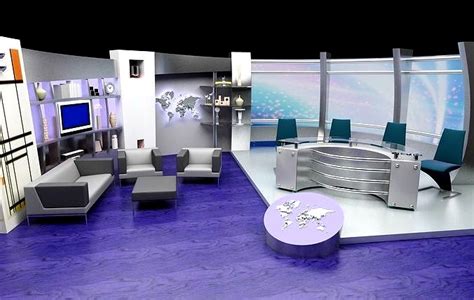 News Tv Studio Set 3d Model