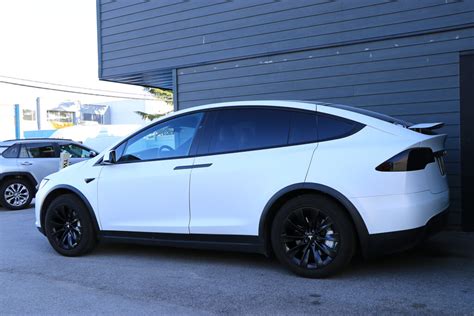 Tesla Model X Matte Ppf And Satin Black Wheels And White Callipers