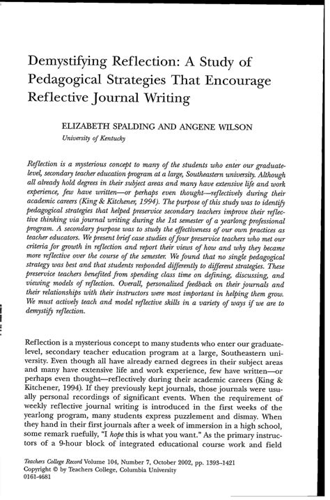 I Need An Example Of A Reflective Journal — Nurse Reflective Writing