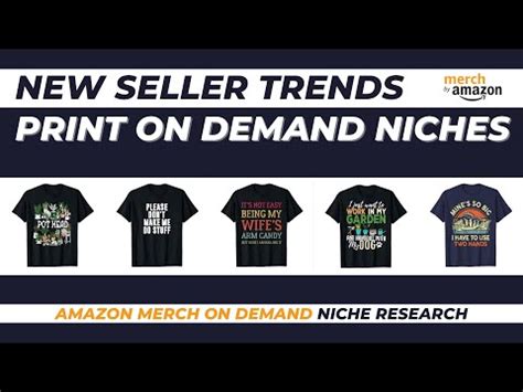 New Seller Trends For Amazon Merch On Demand Print On Demand Niche Research Video