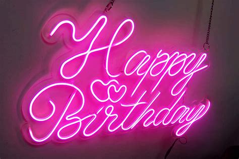 Happy Birthday Flexi Neon Led Light Sign For Birthday Party Hotel