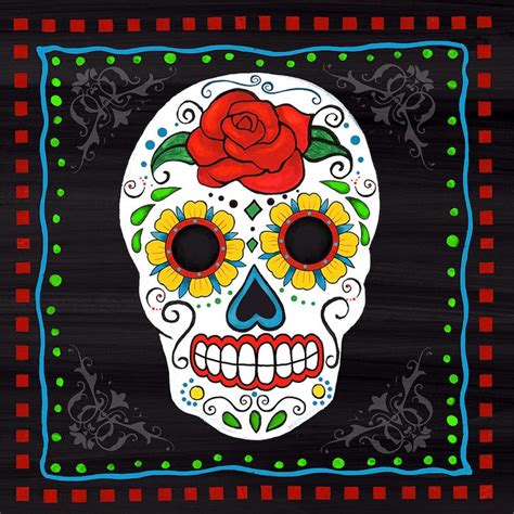 Sugar Skull Ii Day Of The Dead Dios De Los Muertos Art Etsy