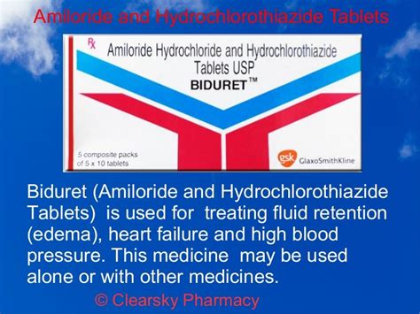 Biduret Amiloride And Hydrochlorothiazide Tablets
