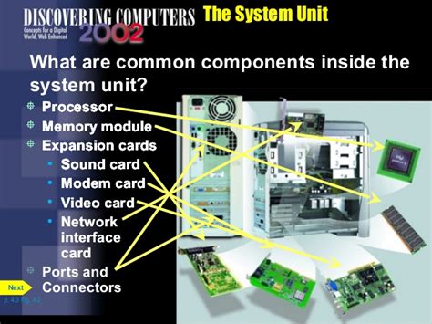 The system unit is a case that contains electronic components of the computer used to process data. Chapter 4 The Components Of The System Unit