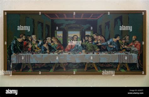 Leonardo Da Vinci Code Last Supper Tapestry Copy Of Fresco Painting