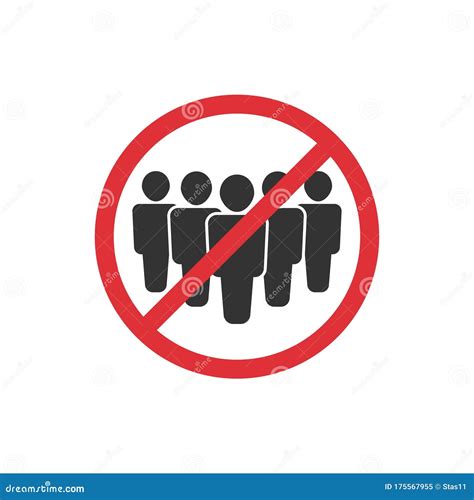 No Crowd Prohibition Sign For Quarantine Stock Vector Illustration