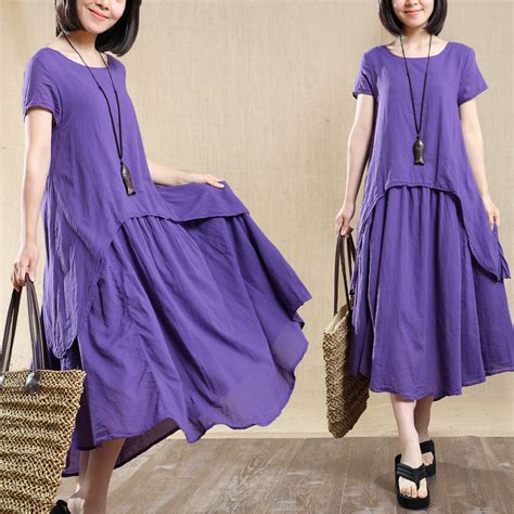 Women Cotton Linen Long Skirt Loose Robe Dress Summer Dress On Luulla