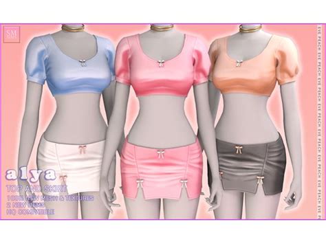 Alya Top And Skirt Set The Sims 4 Download Sims 4