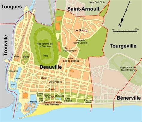 Carte De Deauville Le Plan Des Principaux Lieux