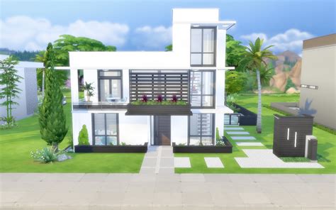 Step inside and the open ground floor rooms offers sense of welcome. House 43 - Modern - The Sims 4 - Via Sims